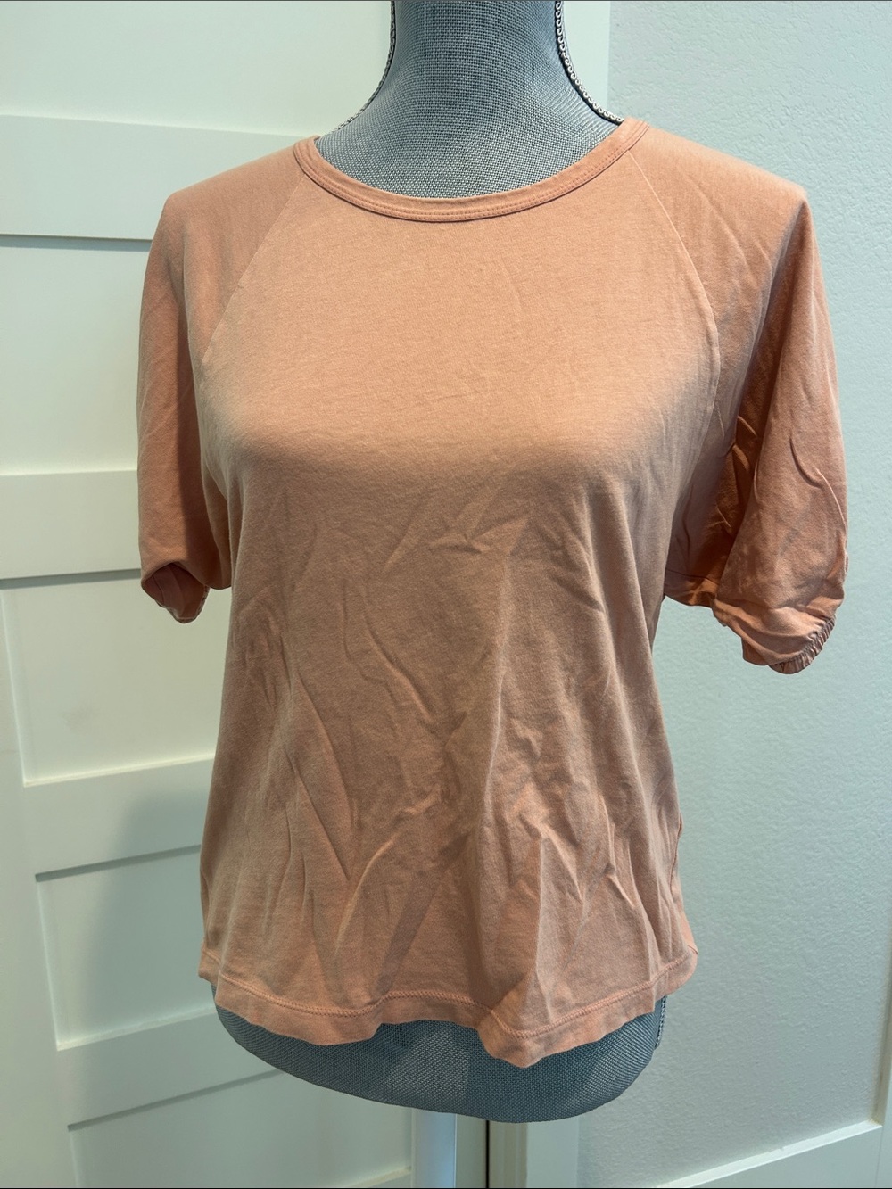 J. Crew Coral bubble Short Sleeve Top